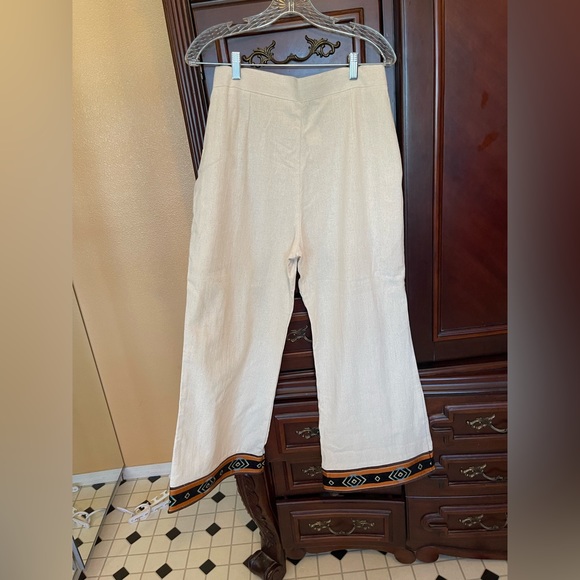 Source Unknown Pants - Women's Wide leg linen pants, Size L